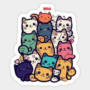 A mountain of cats Sticker